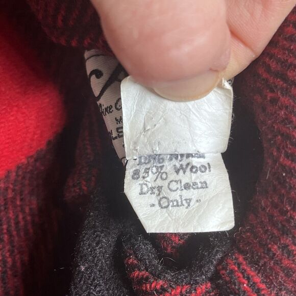 Vtg Amana Woolen Mill Womens Wool Jacket Sz 38 Med Buffalo Plaid Red Black Chore - Picture 8 of 8